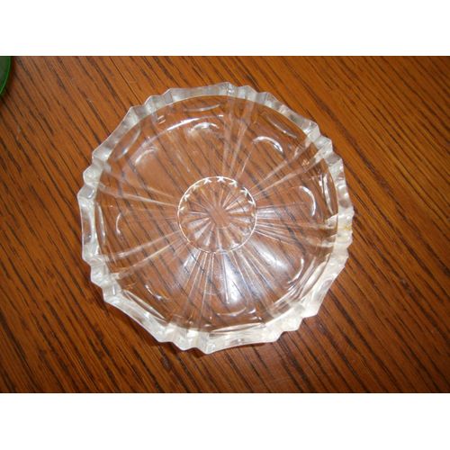 Dessous De Bouteille En Cristal Vintage Diametre 8,5 Cm