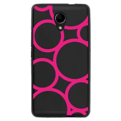 Coque souple pour Wiko Robby avec impression Motifs ronds fushias