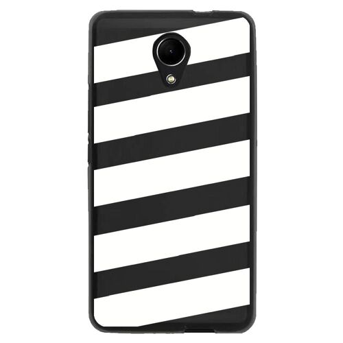 Coque souple pour Wiko Robby avec impression Motifs bandes blanches