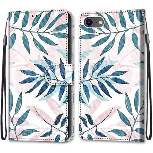 Coque Pour Iphone Se 2020/Iphone 8/7 (4,7 Pouces), Etui En Cuir Pu Portefeuille Housse Coque Avec 360 Degres Silicone Protection Cover Cuir Pochette Magnetique Flip Bequille (Conifere)