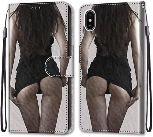 Coque Pour Iphone Xs/Iphone X (5,8 Pouces), Etui En Cuir Pu Portefeuille Housse Coque Avec 360 Degres Silicone Protection Cover Cuir Pochette Magnetique Und Flip Bequille (Fille Sexy)