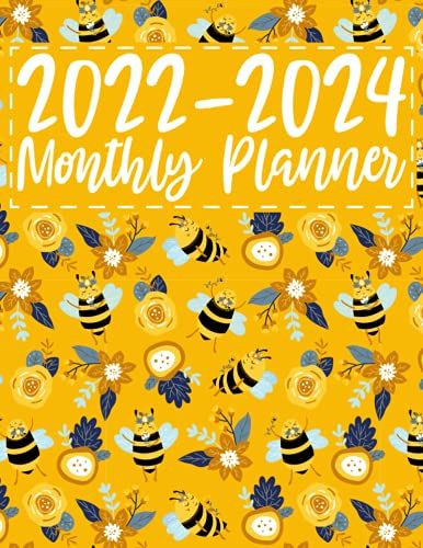 2022-2024 Monthly Planner: 2022-2024 Monthly Planner Bee Pattern Rainbow Design | 36 Months Yearly Planner Monthly Calendar & Weekly Large Schedule Organizer | 3 Years Planner 2022-2024 Monthly
