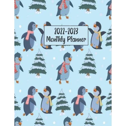 2022-2023 Monthly Planner: Penguin Planner Diary, Calendar, Notes, Contact Organizer, Agenda, 2 Year Monthly Planner, Penguin Gifts For Women, Men, Boys, Girls.