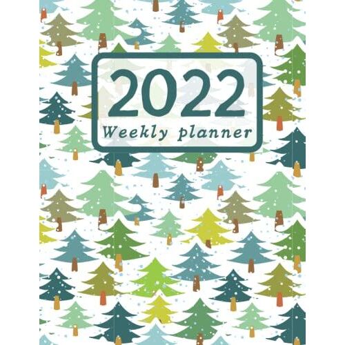 Weekly Planner 2022, Two Pages Per Week, Large 8,5" X 11", Soft Cover With A Sapine Trees Forest, Plan Ahead Calendar Notebook For Productivity And Time Management