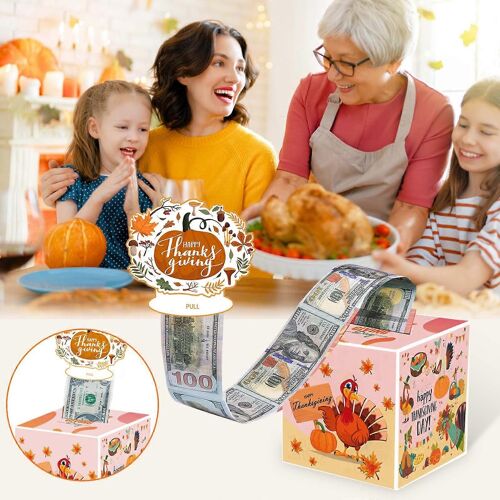 Holiday Series Thanksgiving Decoration Drawmoney Box Holiday Decoration Props Paper Drawmoney Box Gao241240