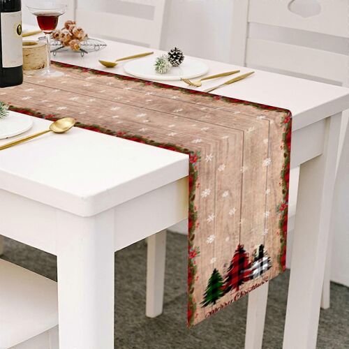 Christmas Table Flag Gnome Snowman Christmas Decoration Table Cloth Strip Cotton Table Flag GAO245791