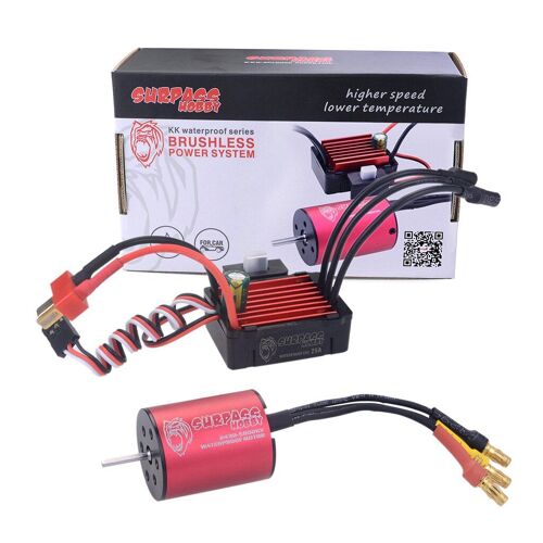 Ensemble Combo Moteur Esc Étanche Et Sans Balais Pour Camion De Voiture Rc 1/18 1/16