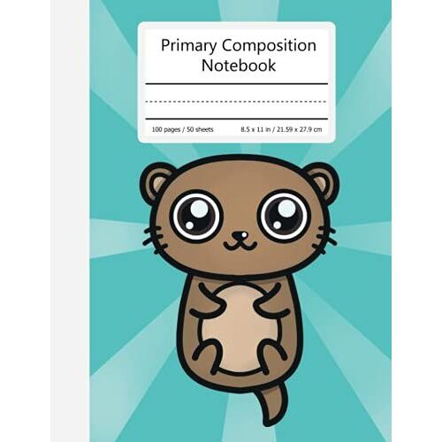 Primary Composition Notebook: Primary Story Journal, Dotted Midline And Picture Space, Grades K-2 School Exercise Book, Animal Friends, Otter