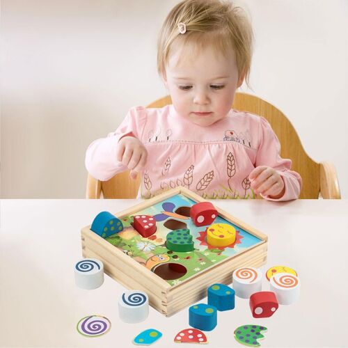 Jeu De Blocs Puzzle 3d En Bois Pour Enfant De 3 À 12 Ans, Bricolage, Tri Des Formes