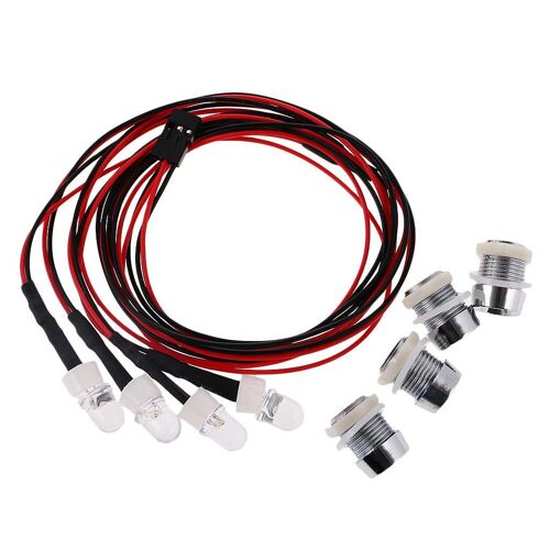 Lampe Led Lumineuse Rc 1/10 1/8, 2 Rouges, 2 Blanches, 8mm, Pour Rc Hsp
