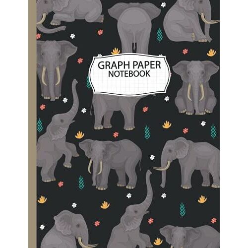 Elephant Graph Paper: Elephant Graph Paper Notebook 4x4 Quad Rule, Student Exercise Book Math Science Grid 100 Pages