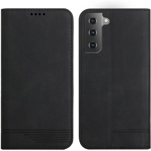 Coque Samsung S22 5G Housse de Cuir PU pour Galaxy S22 5G Portefeuille Magnétique Etui de Protection pour Samsung Galaxy S22 5G - Noir