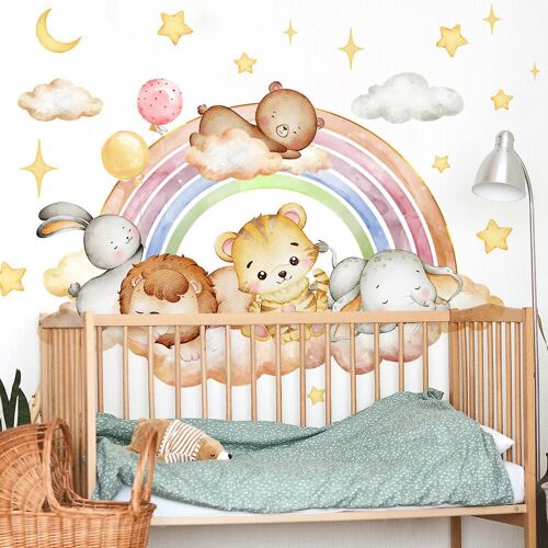 Animaux Ballons Chambre d'enfants Décoration de la maison Autocollants muraux Auto-adhésif GAO240800