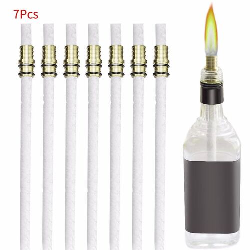 Kit De Torche De Bouteille De Vin 7 Pack, Comprend 7 Mèches De Torche Longue Durée, Support De Mèche En Laiton
