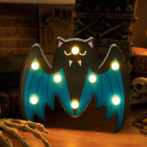 Lumières décoratives d'Halloween, Lumières à modéliser, Chauves-souris, Crânes, Crânes, Citrouilles, Veilleuses d'Halloween, GAO6928