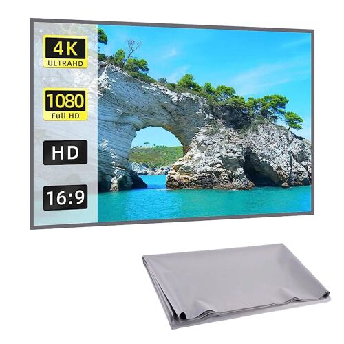 Écran de projection 72 pouces pliable à l'intérieur et à l'extérieur 16.9 Écran de projection 4K haute définition utilisé pour les cinémas maison, les campings et les divertissements