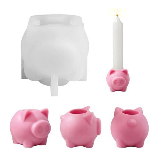 Moule À Bougie En Silicone Petit Cochon Bougie Chauffe-Plat Bougie En Silicone Moule En Résine Coulée Bougie Moule Bricolage Bougie Gao1854