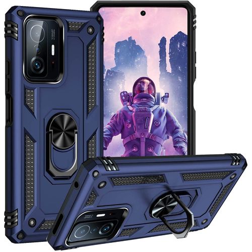 Coque Xiaomi 11t Pro 5g Protective Etui Anti-Choc Anti-Rayure Et 360° Support Rotatif Coque Pour Xiaomi Mi 11t Pro 5g 6.67"" (Bleu)