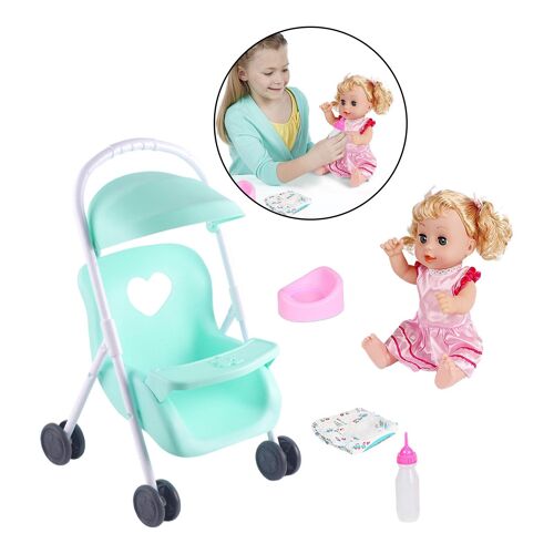 Poussette De 12 Pouces Avec Panier, Roues Universelles Pour Bébés, Nourrissons, Tout-Petits, Filles Et Enfants