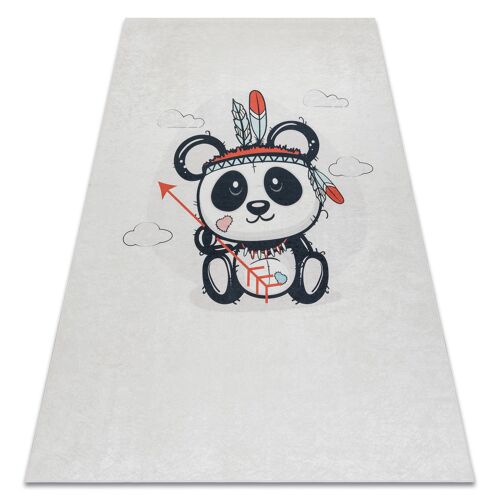 120x170 Cm Tapis Lavable Bambino 1129 Panda Pour Les Enfants Antidérapant - Crème