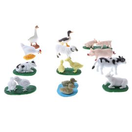 Figurines D'Animaux Agricoles, 12 Pièces/Ensemble, Vache À Lait, Mouton, Modèle, Jouet Pour Enfants