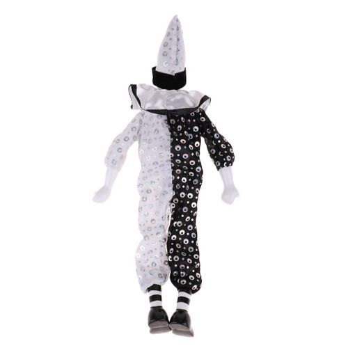 Poupée Clown Pied Suspendu En Porcelaine, 15 Pouces 38cm, Ornement D'Affichage De Bureau À Domicile