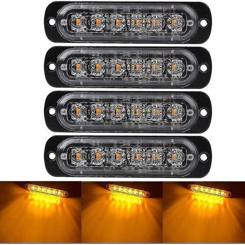 Feux D'avertissement D'urgence Pour Véhicules, Feux D'urgence Pour Camions, Lumières Stroboscopiques, 6 Leds Étanches À Montage En Surface