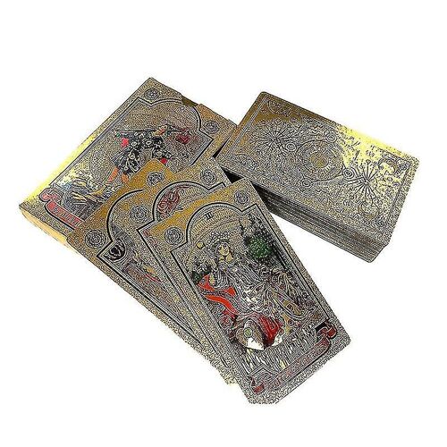 Papier Manuel De Luxe Feuille D'or Tarot Marque Bronzage Pvc Imperméable À L'usure-Résistant À L'usure-Zzy