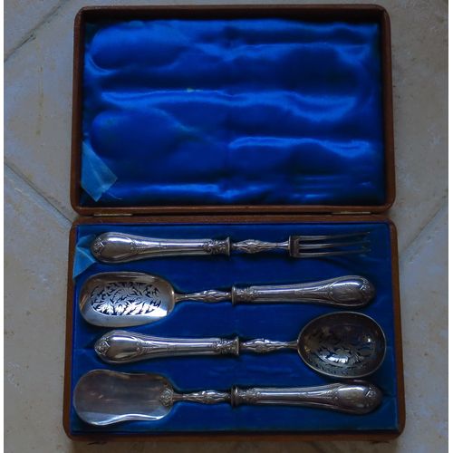 Service À Hors D'oeuvre Argent Massif Fin Xixème