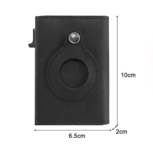 Portefeuille Intelligent En Cuir Véritable, 1 Pièce, Porte-Cartes De Crédit, Couverture De Protection Anti-Perte, Traceur Multifonctionnel