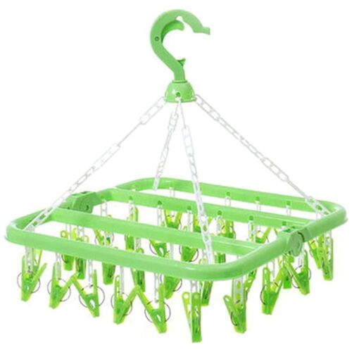 Pliant carré 32 Clips Sous-vêtements coupe-vent Chaussettes Pince à linge Étendoir Cintre
