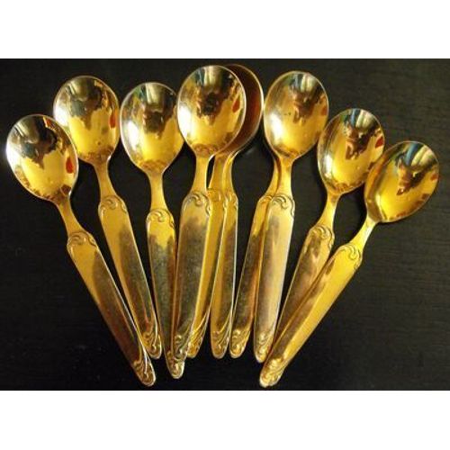 10 Mini Cuillères Dorées (10 Cm)