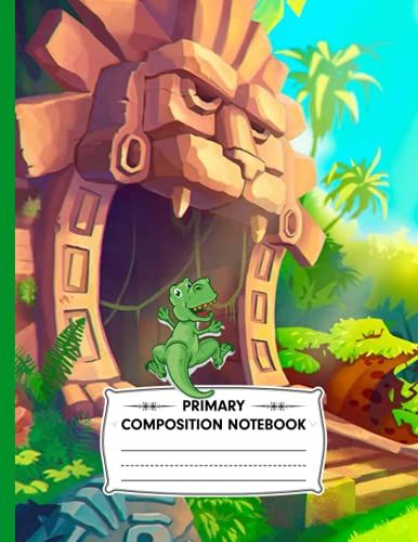 Primary Composition Notebook: Cute Space Dinosaur Draw And Write Primary Story Journal | | Top Half Blank | Dinosaur Journal Story Writing Notebook... Handwriting Practice Notebook For Kids