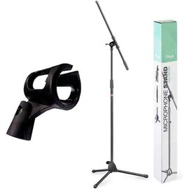 ASFASFq-MIS-0822 BK Perche de Microphone Noir