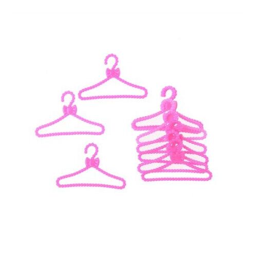 Cintres à noeud papillon en plastique rose, accessoires pour Mini poupée, vêtements, robe, maison de jeu, jouet pour bébé, 1/6, 20 pièces/lot