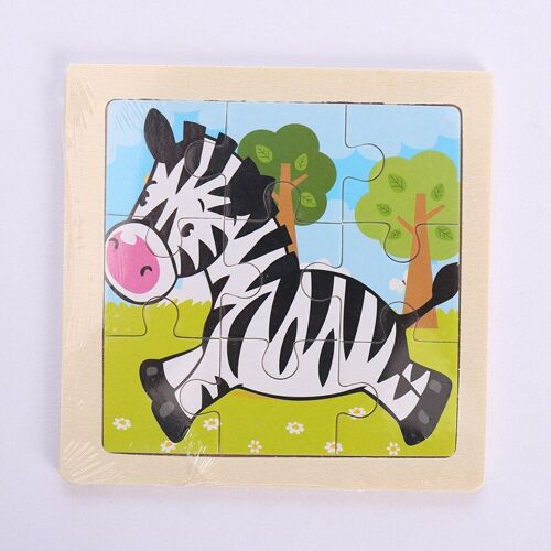 Puzzle 3d En Bois Pour Enfants, 9 Pièces/Ensemble, Mini Taille, Jouets Pour Bébés, Dessin Animé, Animal, Intelligence Éducative, Tangram