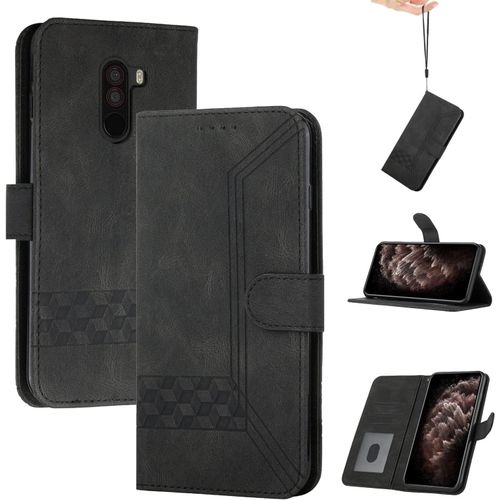Coque Pour Xiaomi Pocophone F1,Portefeuille Etui Housse En Cuir Protection Avec Porte Cartes,Fentes Pour Cartes,Fonction De Support,Fermeture Magnetique-Noir