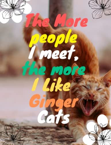 The More I Like Ginger Cats Notebook: Funny Ginger Cat Journal Novelty For Ginger Cat Lovers Ginger Cat Themed Blank College Ruled Notepad Diary For Writing 8.5x11 - 100 Pages