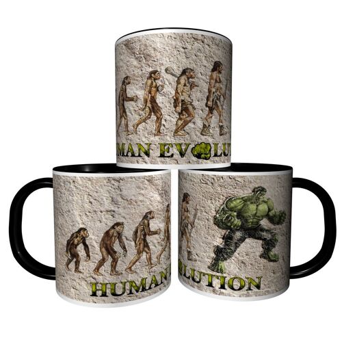 Mug Personnalisé Tasse À Café - Evolution De L'homme Super Heros Hulk Réf 06