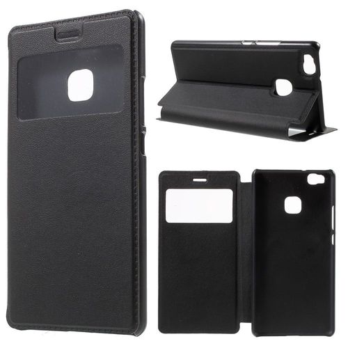Etui Folio Latéral S-View Noir Pour Huawei P9 Lite Avec Fenêtre