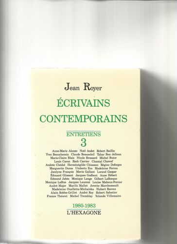 Ecrivains Contemporains. Entretiens 3: 1980-1983