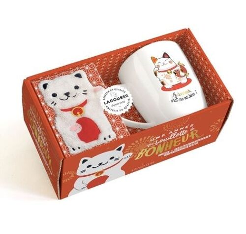Une Année Qui Bouillotte De Bonheur - Coffret Avec 1 Mug Et 1 Adorable Bouillotte Chat De La Fortune