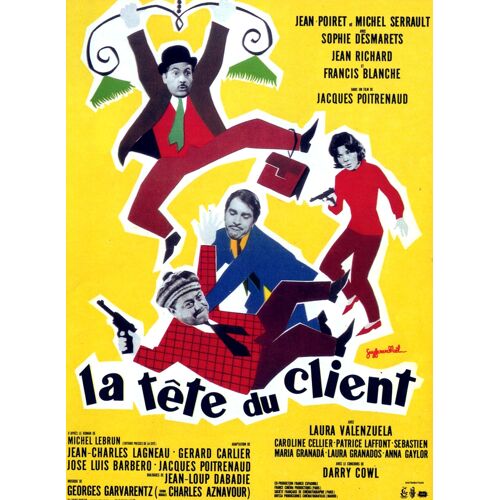 La Tete Du Client - Véritable Affiche De Cinéma Pliée - Format 120x160 Cm - De Jacques Poitrenaud Avec Francis Blanche, Caroline Cellier, Sophie Desmarets, Jean Poiret, Jean Richard - 1965