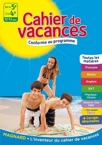 Cahier De Vacances De La 5e À La 4e - 12-13 Ans