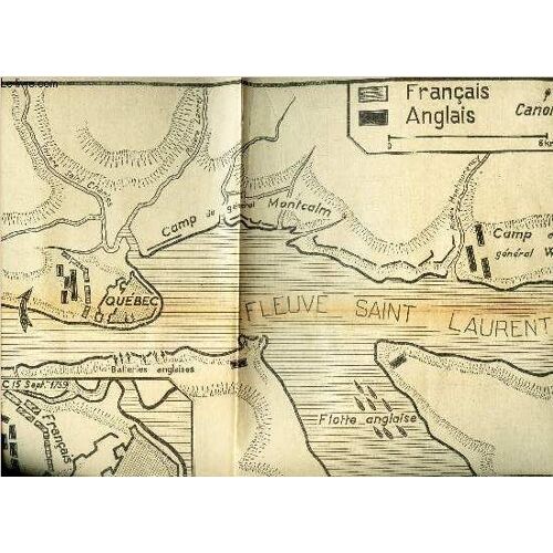 1 Carte :  Siege De Quebec Par Les Anglais - En Noir Et Blanc - De Dimension 40 Cm X 27 Cm Environ.