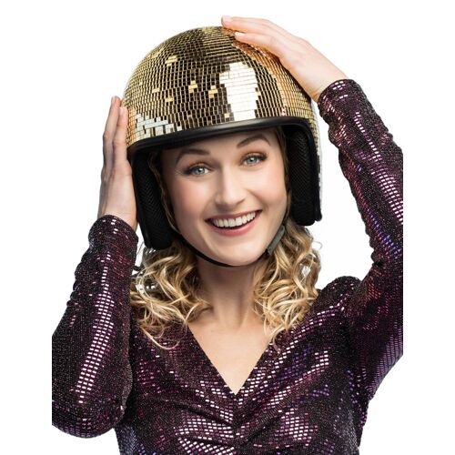Casque Boule À Facettes Dorée Adulte