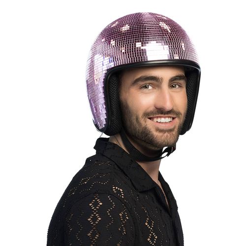Casque Boule À Facettes Rose Adulte