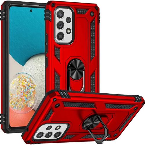 Coque Pour Samsung Galaxy A54 5g Rouge Dure Style Armée Antichoc Anneau Arrière Anti-Rayure - Booling