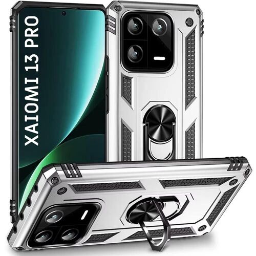 Coque Rigide Pour Xiaomi 13 Pro Argenté Avec Anneau Support Antichoc Renforcée - Booling