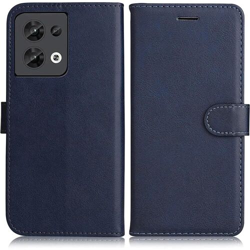 Coque Portefeuille Pour Oppo Reno 8 5g Bleu Marine Anti-Rayures Protection 360 Degré - Booling